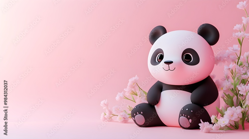 A joyful 3D panda with a gentle smile, sitting against a soft pastel backdrop in shades of lavender and peach, positioned on the right side, representing the calm and playful spirit of the zoo. A joyful 3D panda with a gentle smile, sitting against a soft pastel backdrop in shades of lavender and peach, positioned on the right side, representing the calm and playful spirit of the zoo.