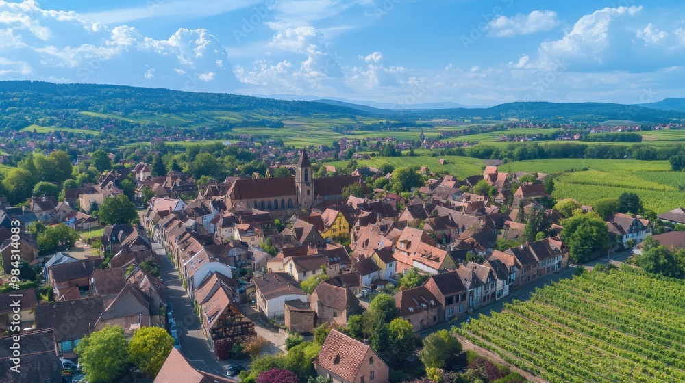 Vineyards at Obernai, a French town in the Bas-Rhin region Vineyards at Obernai, a French town in the Bas-Rhin region