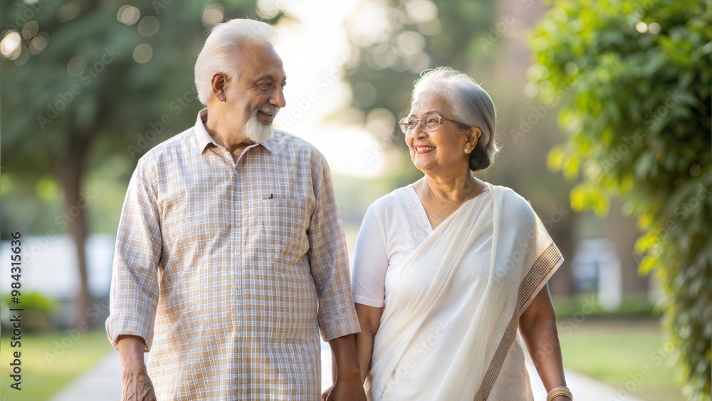 Indian Elderly Couple Walking in a Park
Indian Elderly Couple Walking in a Park