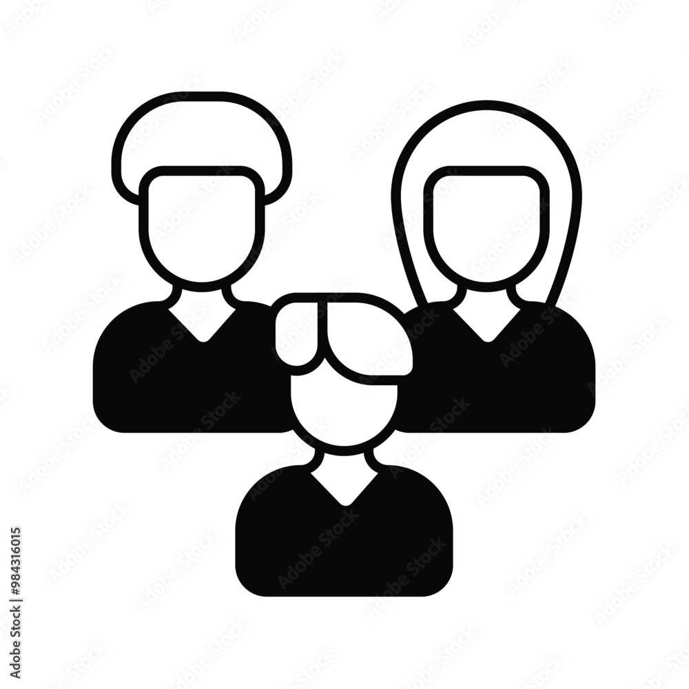 people glyph icon with white background vector stock illustration people glyph icon with white background vector stock illustration