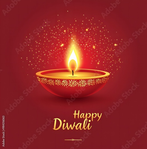 Diwali background with text Happy Diwali