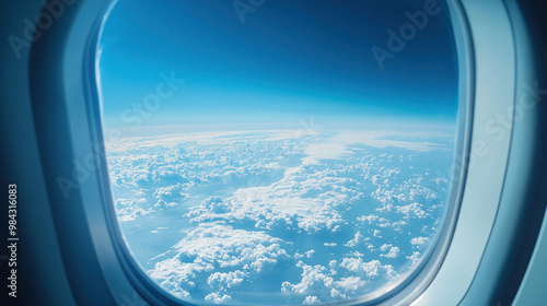 view from an airplane window, presenting a breathtaking perspective of the skies above 