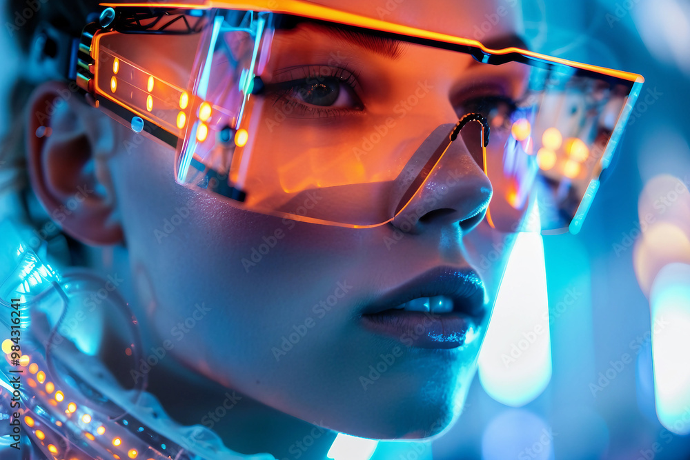 Cyberpunk wearing modern clothes ai generated image Cyberpunk wearing modern clothes ai generated image