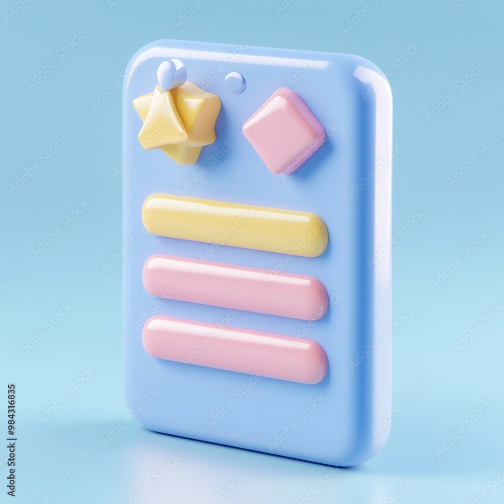 3D Form Icon: Customer Response Collection Tool Logo Illustration 3D Form Icon: Customer Response Collection Tool Logo Illustration