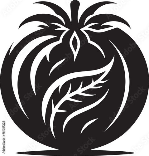 tomato silhouette simple vector icon, tomato logo Vector