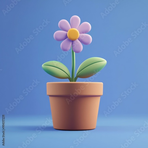 3D Pot Icon: Container for Growing Plants Logo Illustration