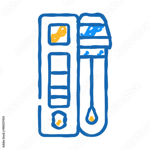 test for influenza a and b viruses doodle icon sketch vector. test for influenza a and b viruses sign. isolated symbol illustration