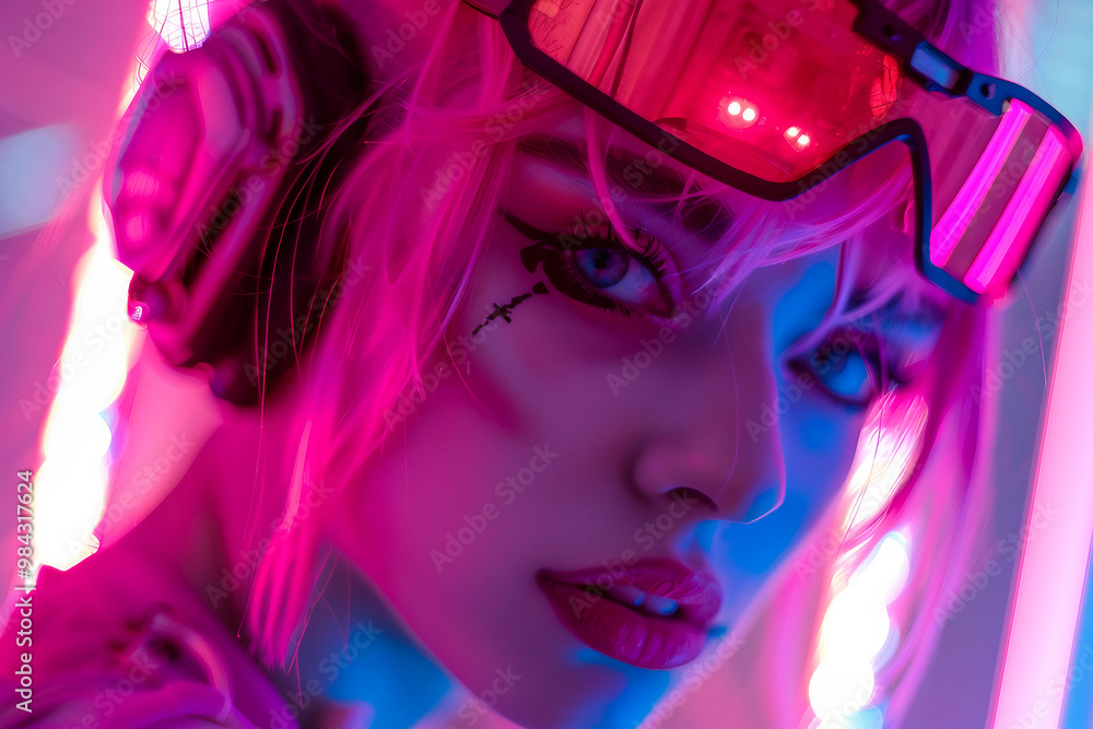 Futuristic neon photo image young people dancing nightclub nightlife pop style, Generative AI Futuristic neon photo image young people dancing nightclub nightlife pop style, Generative AI