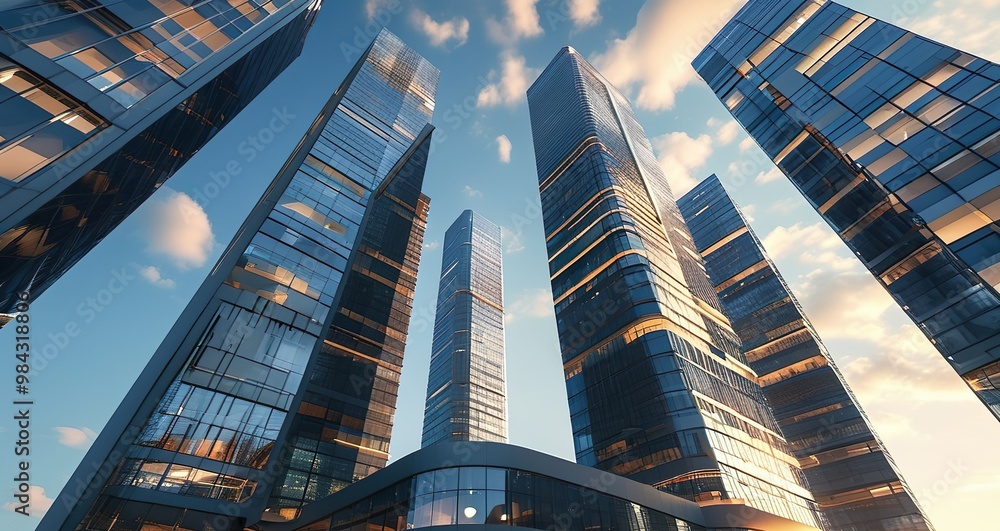 Obraz premium Vertical Dreams: A City Defined by Its Skyscrapers