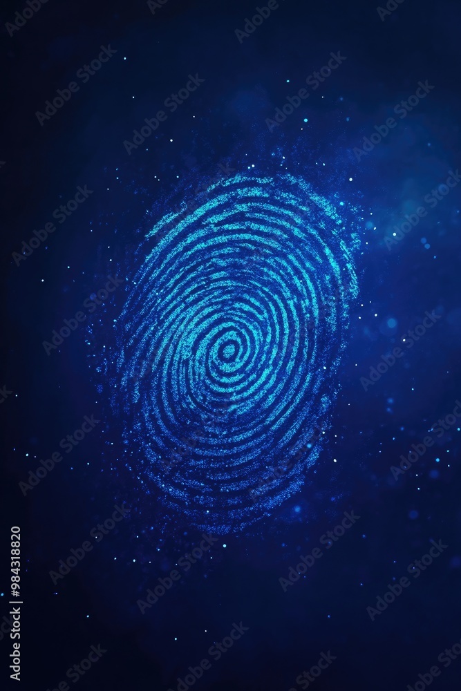 Luminous Blue Fingerprint Motif on a Deep Blue Canvas Luminous Blue Fingerprint Motif on a Deep Blue Canvas
