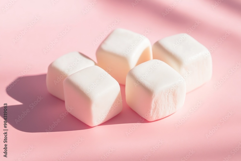 Fluffy Marshmallows Forming a Vibrant Pyramid Design Fluffy Marshmallows Forming a Vibrant Pyramid Design