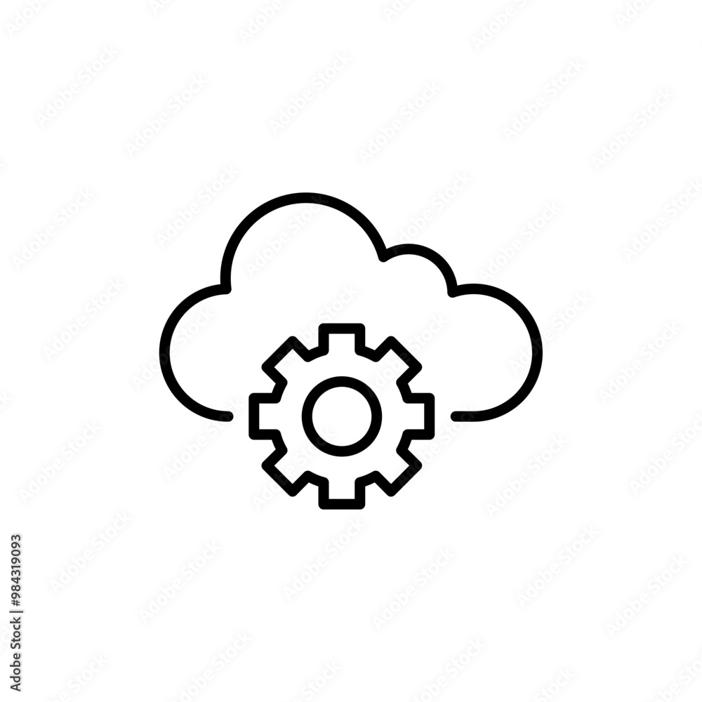Cloud management outline icons, minimalist vector illustration ,simple transparent graphic element .Isolated on white background Cloud management outline icons, minimalist vector illustration ,simple transparent graphic element .Isolated on white background