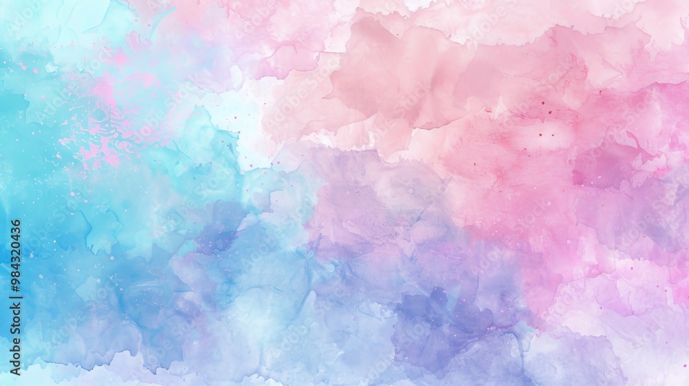 A dreamy pastel background with watercolor effects in pale pink, light blue, and mint A dreamy pastel background with watercolor effects in pale pink, light blue, and mint