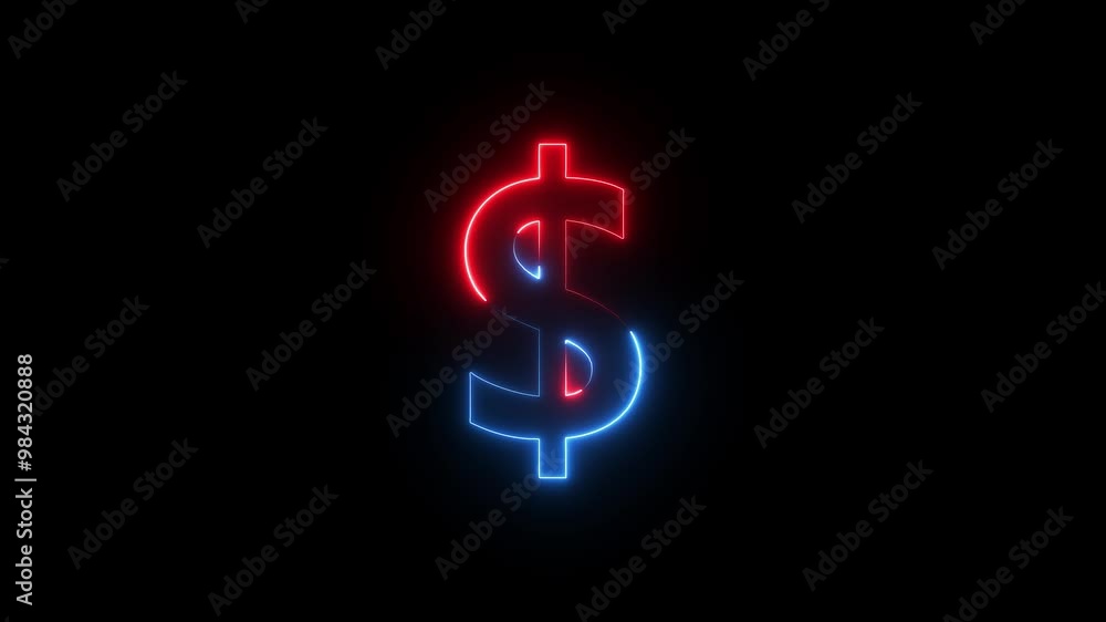 Glowing neon line american currency dollar sign icon isolated on transparent background. Glowing neon line american currency dollar sign icon isolated on transparent background.