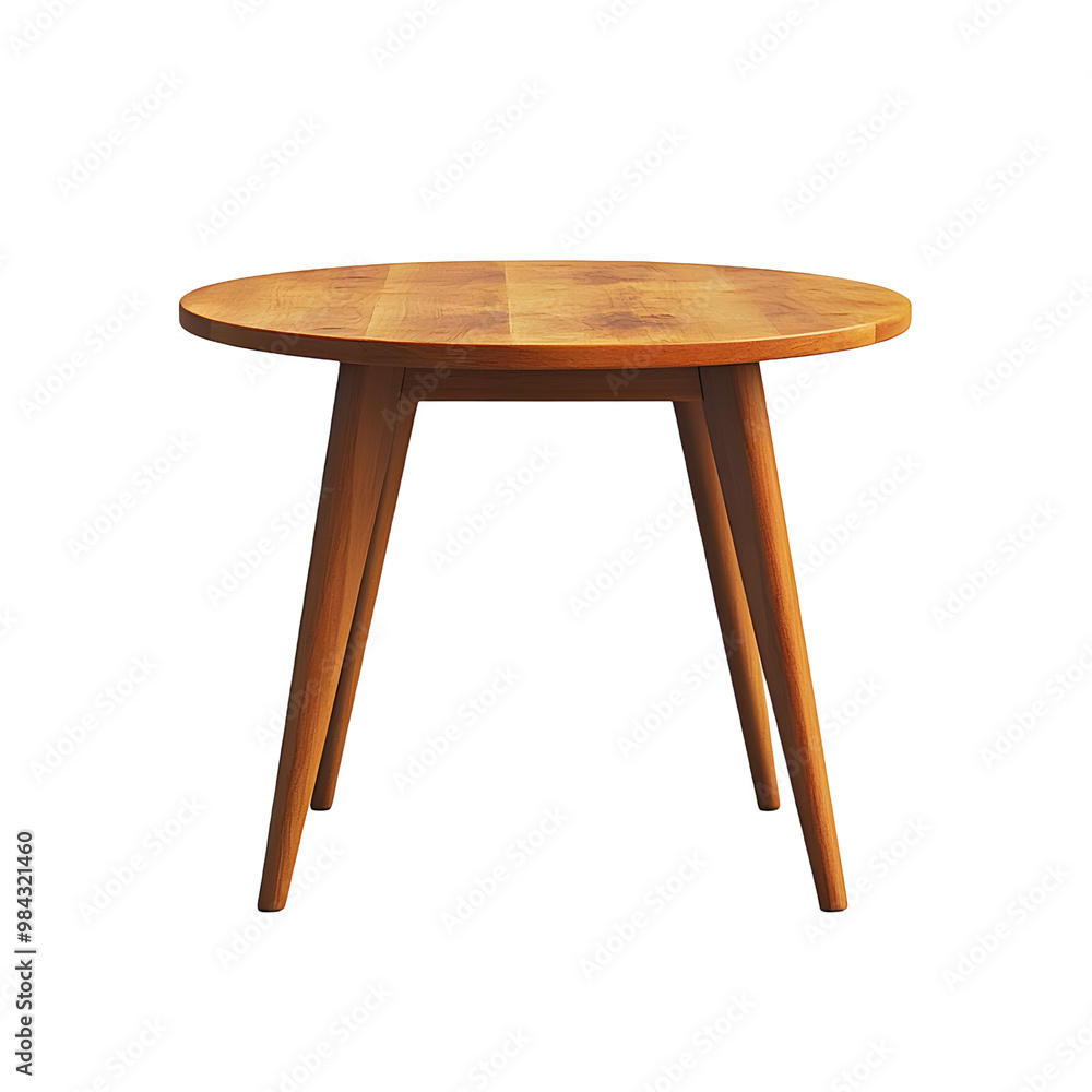 Elegant Wooden Dining Table with Minimalist Design on Clean White Background Elegant Wooden Dining Table with Minimalist Design on Clean White Background