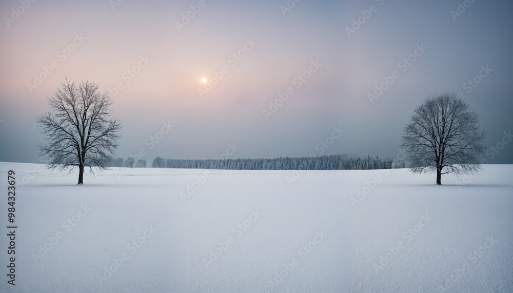 Wintery Season Landscape white fields and ice, nature and forest stock photo Wintery Season Landscape white fields and ice, nature and forest stock photo