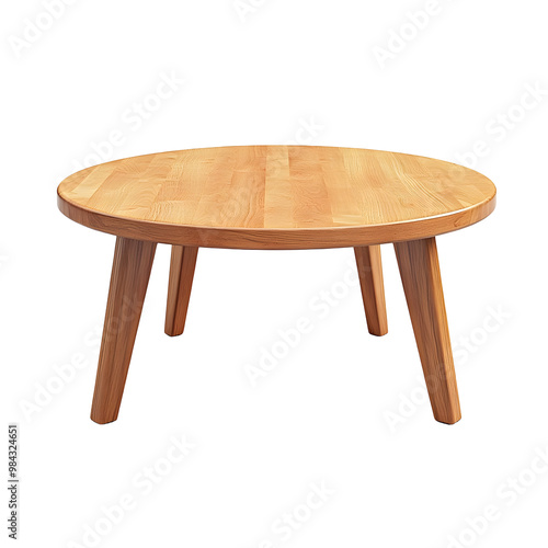 photography of a single coffee table isolated on a clean white background