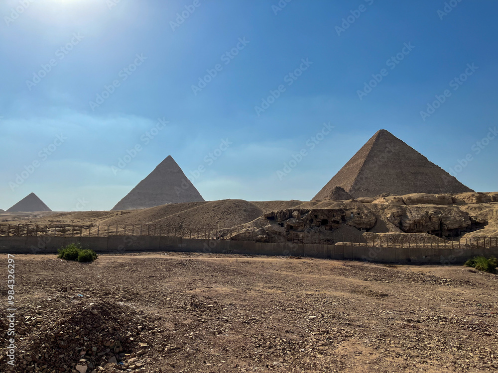 View from the terrace of the pyramids of Giza View from the terrace of the pyramids of Giza