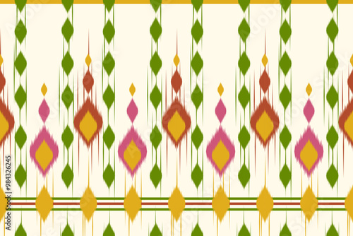 seamless patterns ethnic oriental iKat pattern traditional design for background backdrop carpet wallpaper clothing batik fabric tribal textile vector illustration embroidery style