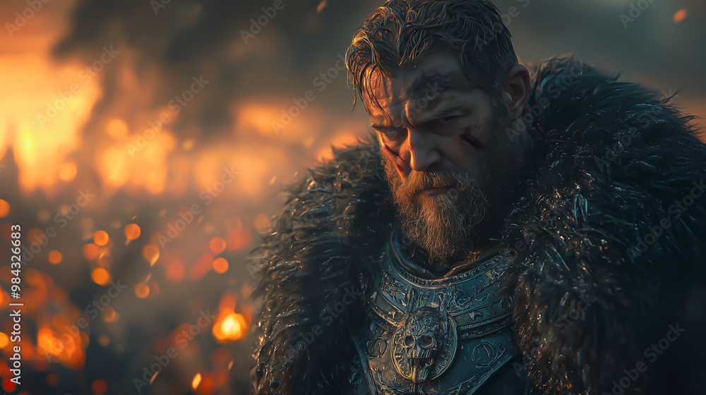 A cinematic portrait of a fierce warrior from a mythical land, with soft lighting highlighting intricate armor details and a backdrop of a fantasy battlefield. A cinematic portrait of a fierce warrior from a mythical land, with soft lighting highlighting intricate armor details and a backdrop of a fantasy battlefield.