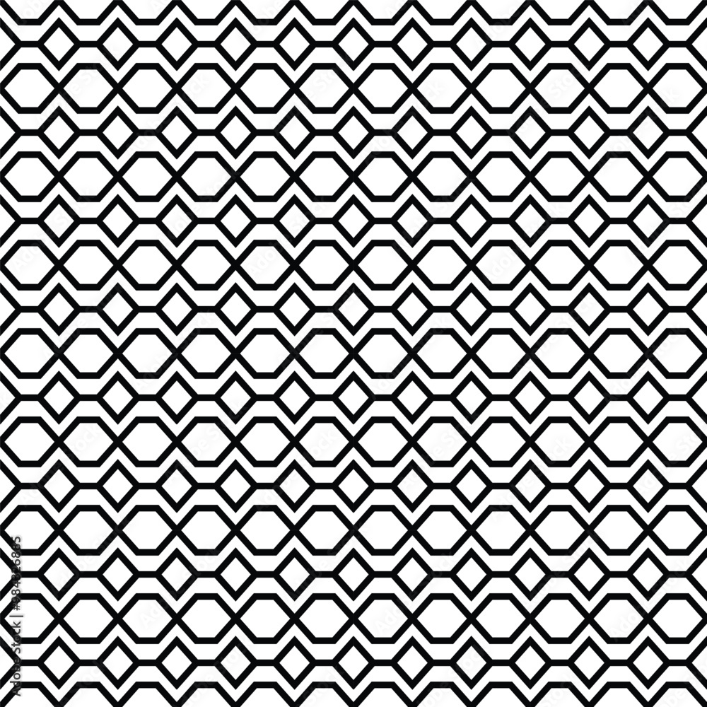 Fototapeta premium Seamless monochrome vector textures, black and white abstract geometric patterns. Design element for textile, print, fabric.