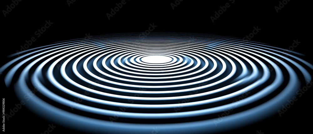 A mesmerizing circular pattern of blue waves emanating from a central light source, creating a sense of depth and tranquility. A mesmerizing circular pattern of blue waves emanating from a central light source, creating a sense of depth and tranquility.