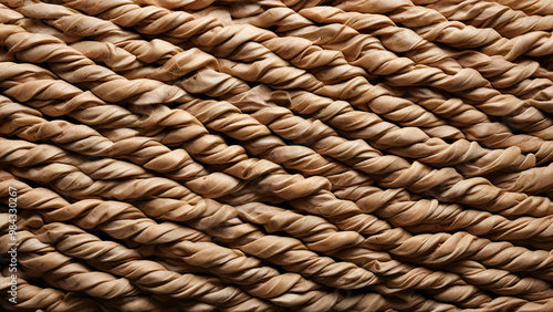 Twisted handcrafted wiker texture as wooden background, photo