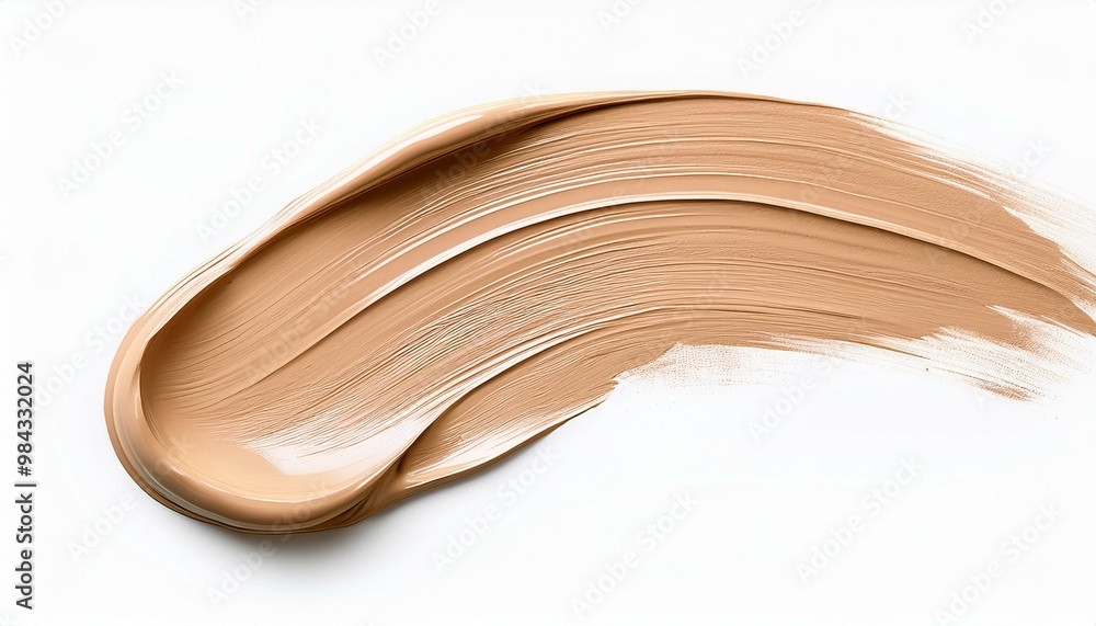 beige oil brush stroke on white background beige oil brush stroke on white background
