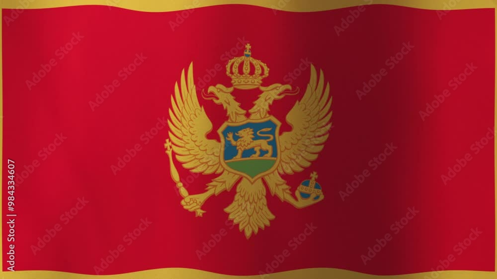Flag of Montenegro, 4K Seamless Loop Animation. Montenegrin Flag 3D Flowing Cloth Motion Graphics Backdrop for Social Media, Streaming, and Channels Flag of Montenegro, 4K Seamless Loop Animation. Montenegrin Flag 3D Flowing Cloth Motion Graphics Backdrop for Social Media, Streaming, and Channels