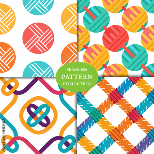 abstract thread stitches Seamless Pattern Background