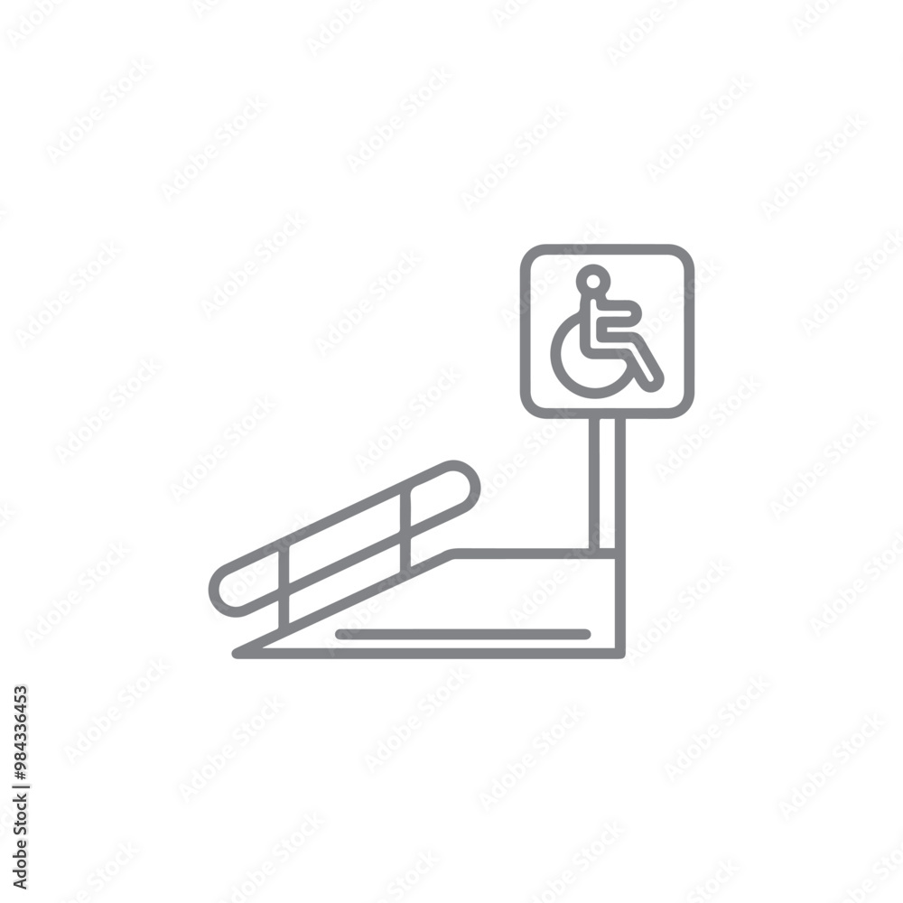 disiblities person Grey icon with white background disiblities person Grey icon with white background