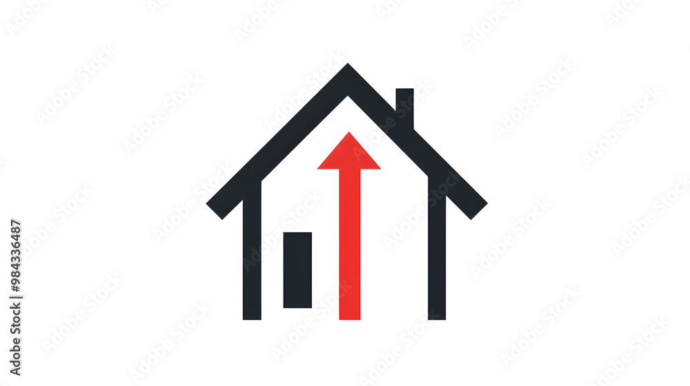 A house icon with an arrow pointing upward, symbolizing real estate appreciation A house icon with an arrow pointing upward, symbolizing real estate appreciation