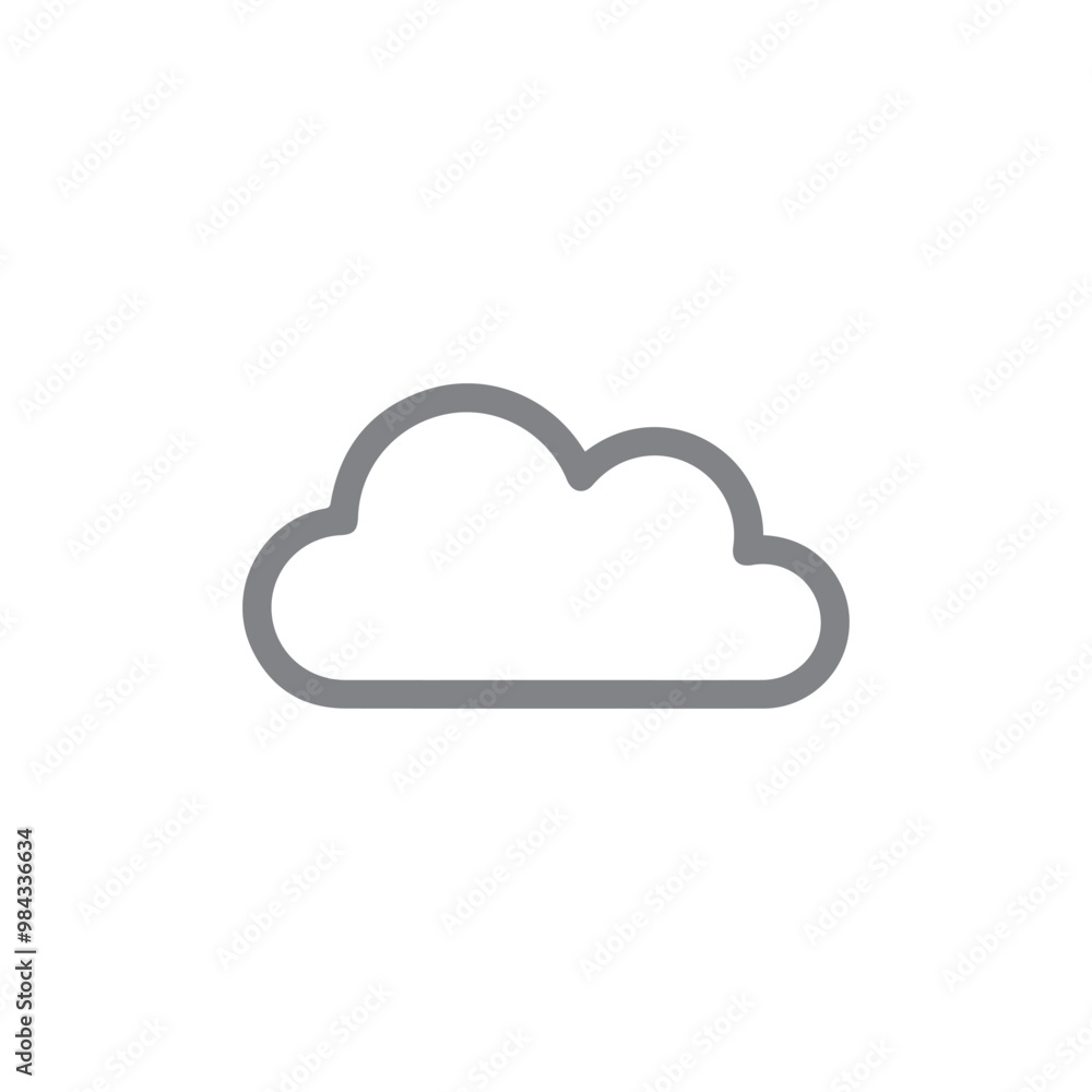cloud Grey icon with white background cloud Grey icon with white background