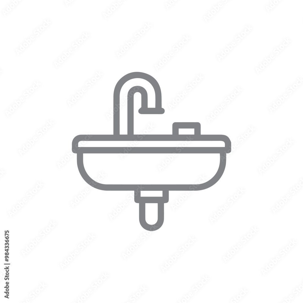 Hand washing Grey icon with white background Hand washing Grey icon with white background