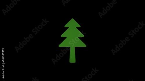 3d Abstract Pine Cone Tree Logo / Symbol Spinning and Rotating on Transparent Background. Seamless Loop Isolated 4K Video.