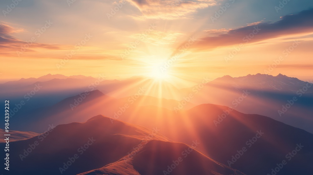 Breathtaking Sunrise Over Majestic Mountains Perfect for Travel and Nature Enthusiasts Breathtaking Sunrise Over Majestic Mountains Perfect for Travel and Nature Enthusiasts