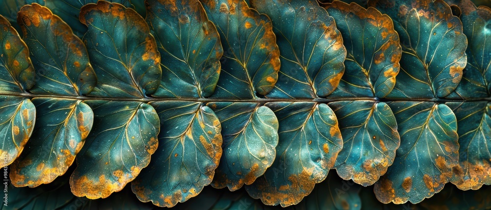 Fototapeta premium Detailed Close-up of Lush Green Leaves with Texture