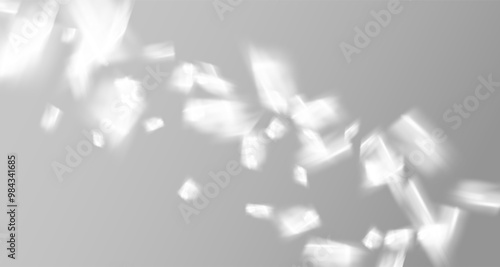 Glare from the sun's rays on the wall. Blurred shadows the room. Soft overlay of natural light. Abstract background for product presentation.Natural light layout.
