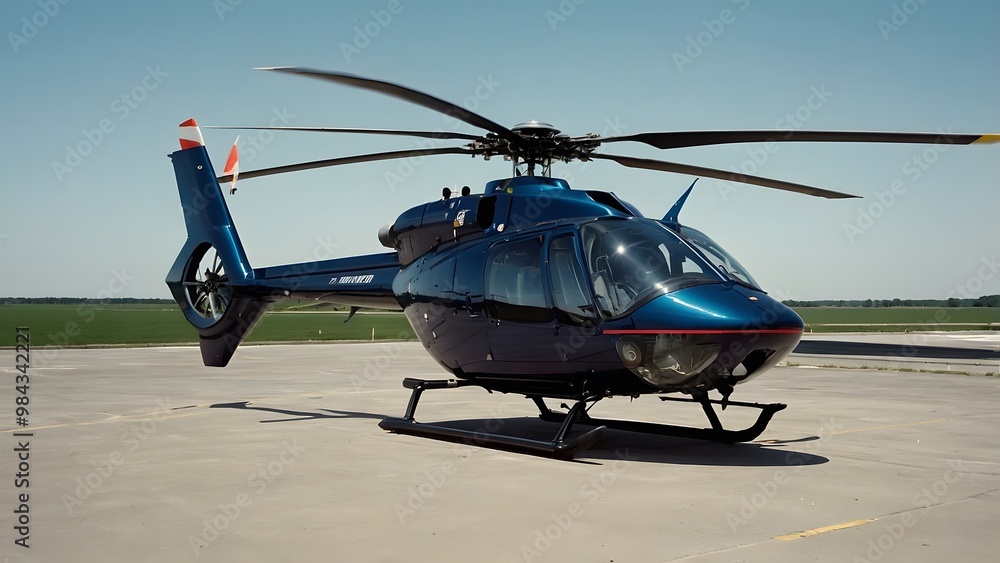 An advanced, high-tech helicopter with modern equipment, all set against a dramatic cityscape at sunset. An advanced, high-tech helicopter with modern equipment, all set against a dramatic cityscape at sunset.