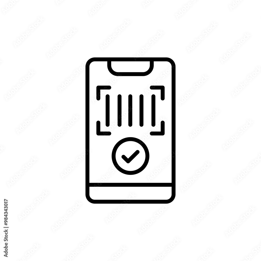 Validation scan outline icons, minimalist vector illustration ,simple transparent graphic element .Isolated on white background Validation scan outline icons, minimalist vector illustration ,simple transparent graphic element .Isolated on white background