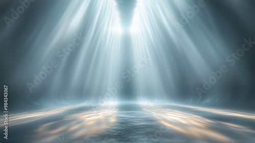 Ethereal Rays of Light Shining Down on Mystical Surface - Abstract Stock Photo