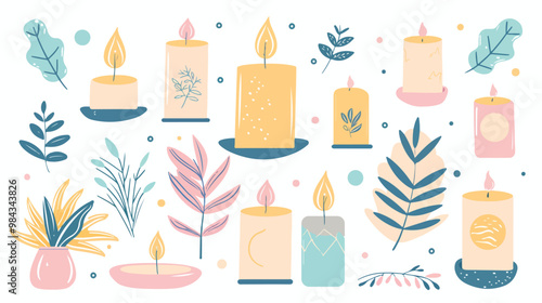 Hygge Paraffin Aromatic Candles for Cozy Ambiance - Burning Wax Aroma Concept