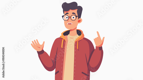 Flat Vector Illustration of Discovering Something New on White Background