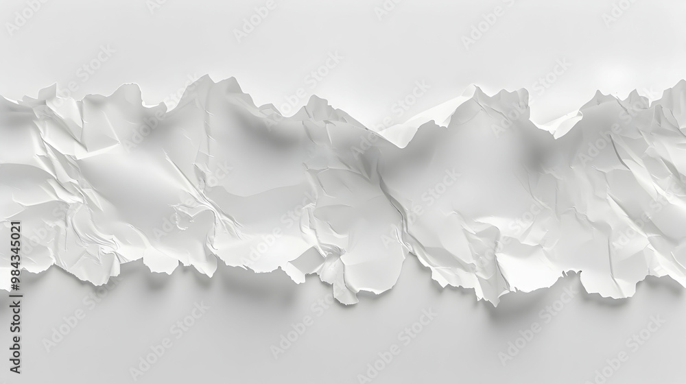 Obraz premium Abstract White Crumpled Paper Texture Background with Torn Edge, Abstract Texture for Design and Backgrounds