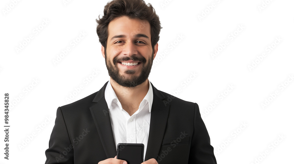 portrait of a businessman or entrepreneur using mobile phone isolated on transparent background portrait of a businessman or entrepreneur using mobile phone isolated on transparent background