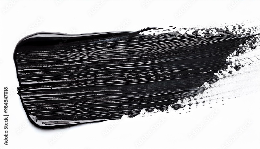 Fototapeta premium black oil brush stroke on white background
