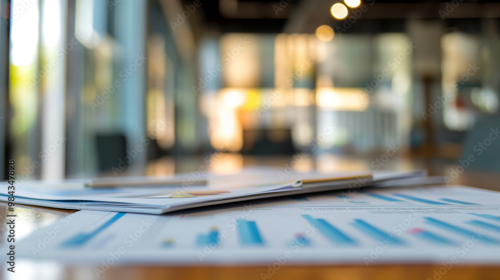 business data statistics documents in an open file on the table in modern office, business data analysis or audit concept business data statistics documents in an open file on the table in modern office, business data analysis or audit concept
