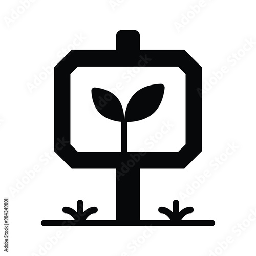 A garden sign board for labeling plants or directing visitors