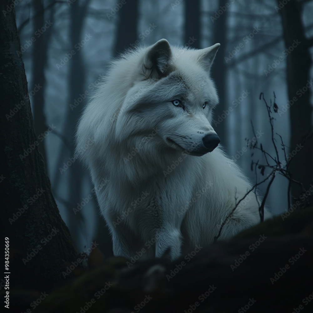 Obraz premium A beautiful and distinctive wolf