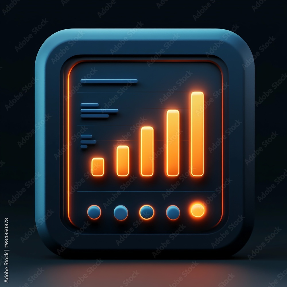 3D Metrics Icon: Key Indicators of Success Logo Illustration 3D Metrics Icon: Key Indicators of Success Logo Illustration